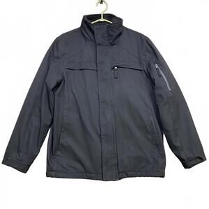 Calvin Klein Men's Black Softshell Jacket Fleece Lined Full Double Zip Size S/P